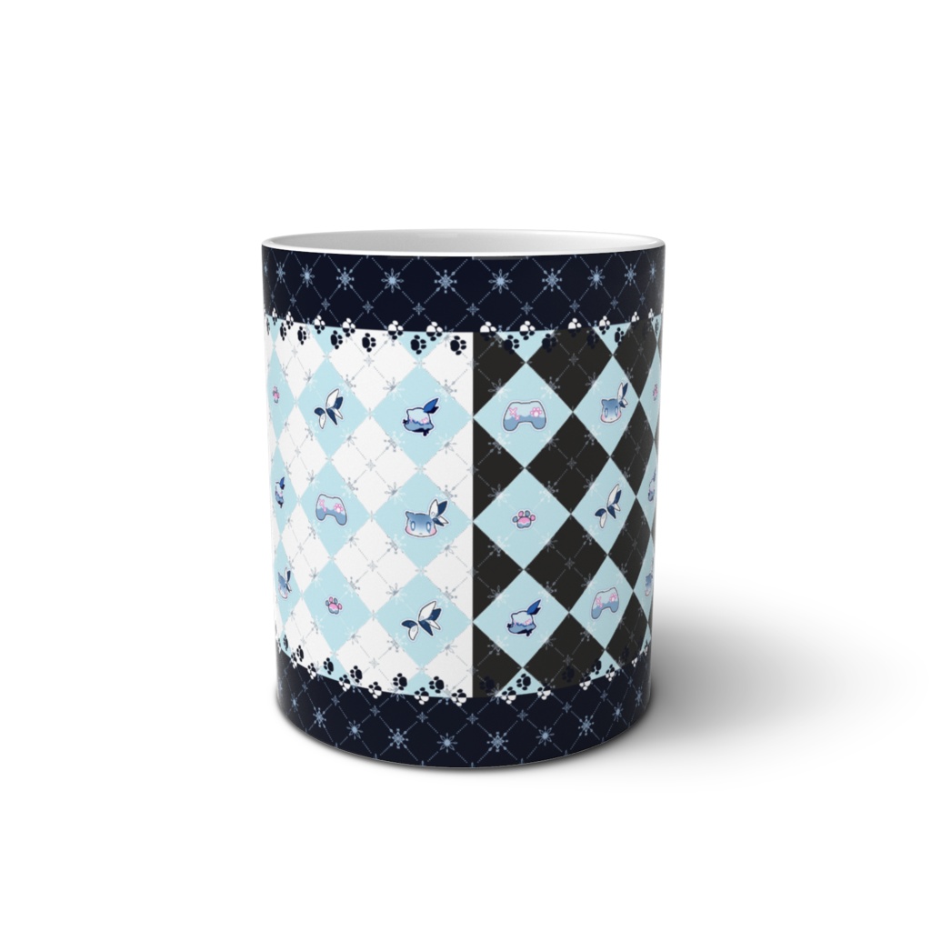 モノクロ マグカップ(あおいろVer)【アマノエ/ゲーム実況者】