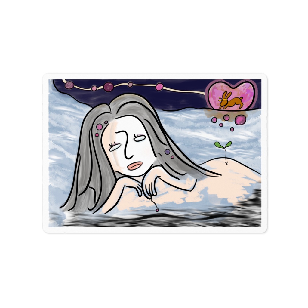 月夜の散歩 ステッカー