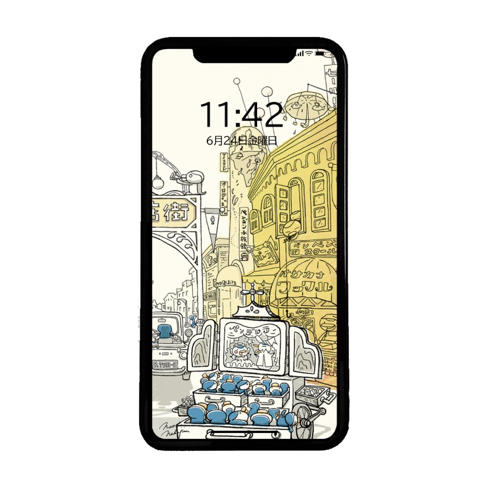 2026年スマホ壁紙カレンダー （12ヶ月＋表紙の壁紙セット）ペンギン商店街シリーズ