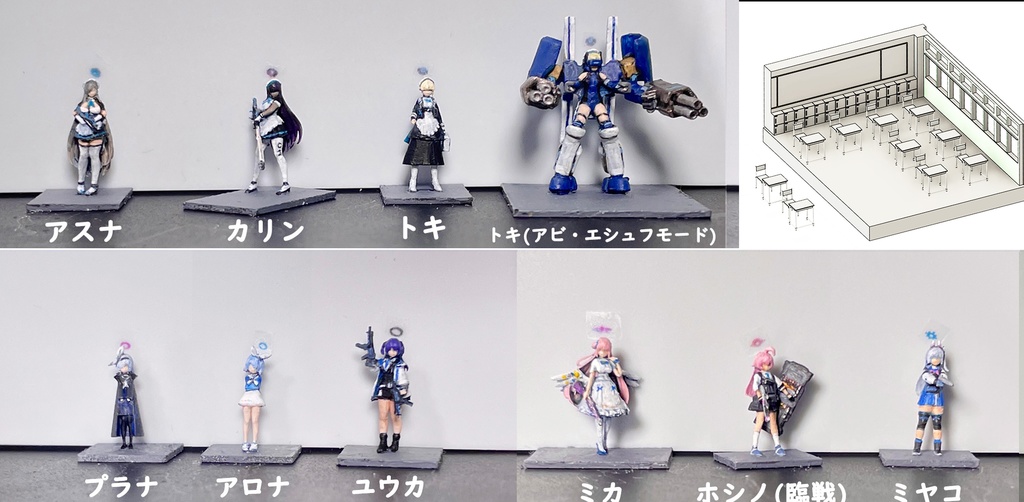 1/144 ブルーアーカイブセットvol1+教室セット