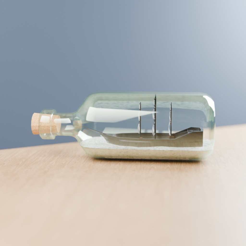 【VRChat / 3Dモデル】PBR ボトルシップ|Ship in a Bottle|Unity 1クリックセットアップ