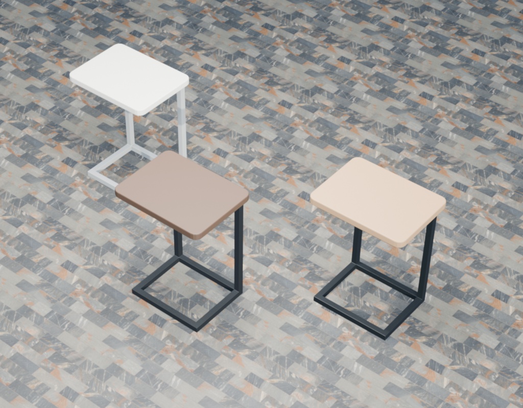 【3Dモデル / 4点・全12カラー】Room Essentials Vol.1|家具・収納・照明セット|Unity・VRChat / GLB収録