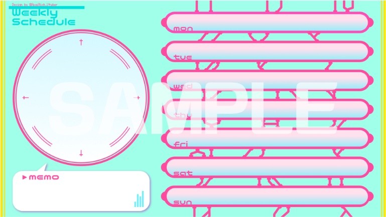 【Vtuber/配信者向け】週間予定表テンプレート サイバー【WeeklyScheduleTemplate Cyber】