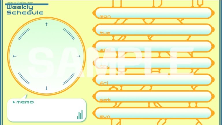 【Vtuber/配信者向け】週間予定表テンプレート サイバー【WeeklyScheduleTemplate Cyber】