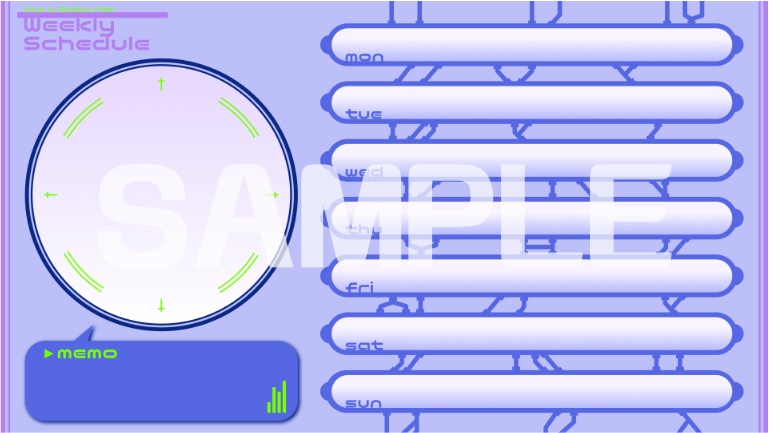 【Vtuber/配信者向け】週間予定表テンプレート サイバー【WeeklyScheduleTemplate Cyber】