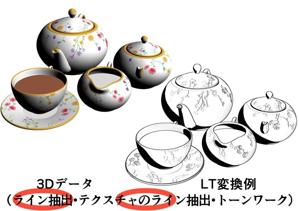 ティーセット(お花柄&無地)