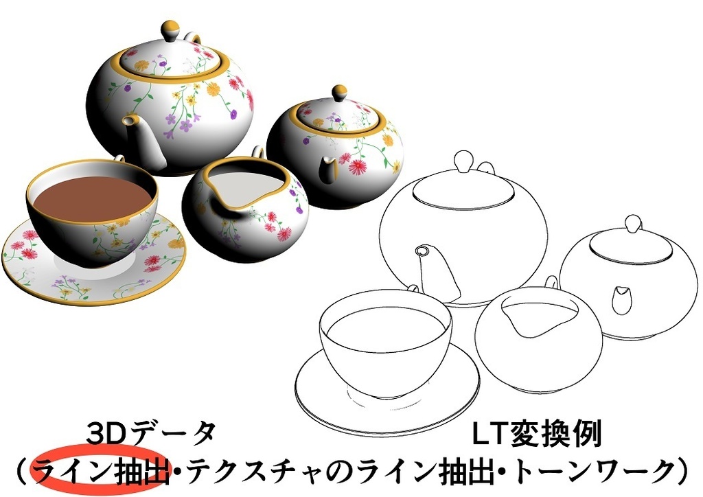 ティーセット(お花柄&無地)