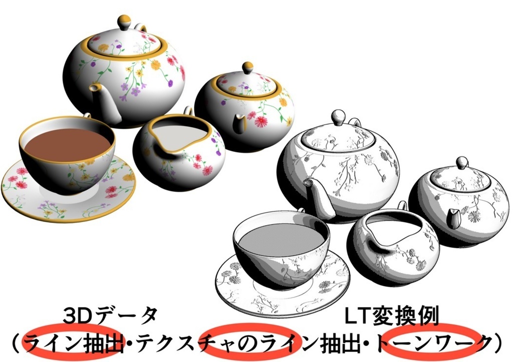 ティーセット(お花柄&無地)