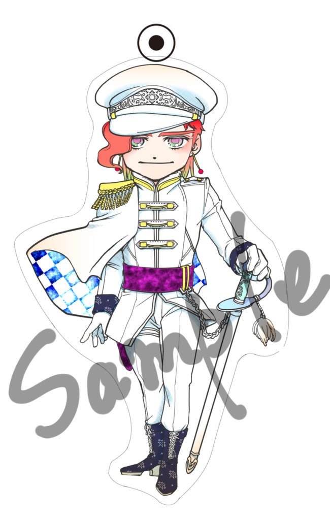 アクリルキーホルダー（白軍服花京院ver.）
