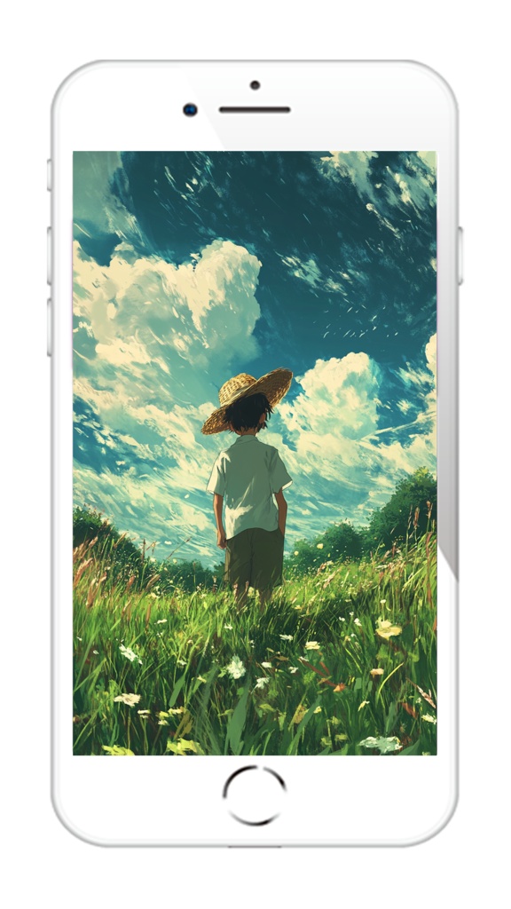 【4K Wallpaper& Movie】日本の美しい広大な野原と麦わら帽子の少年│Beautiful vast fields of Japan and a boy with a straw hat