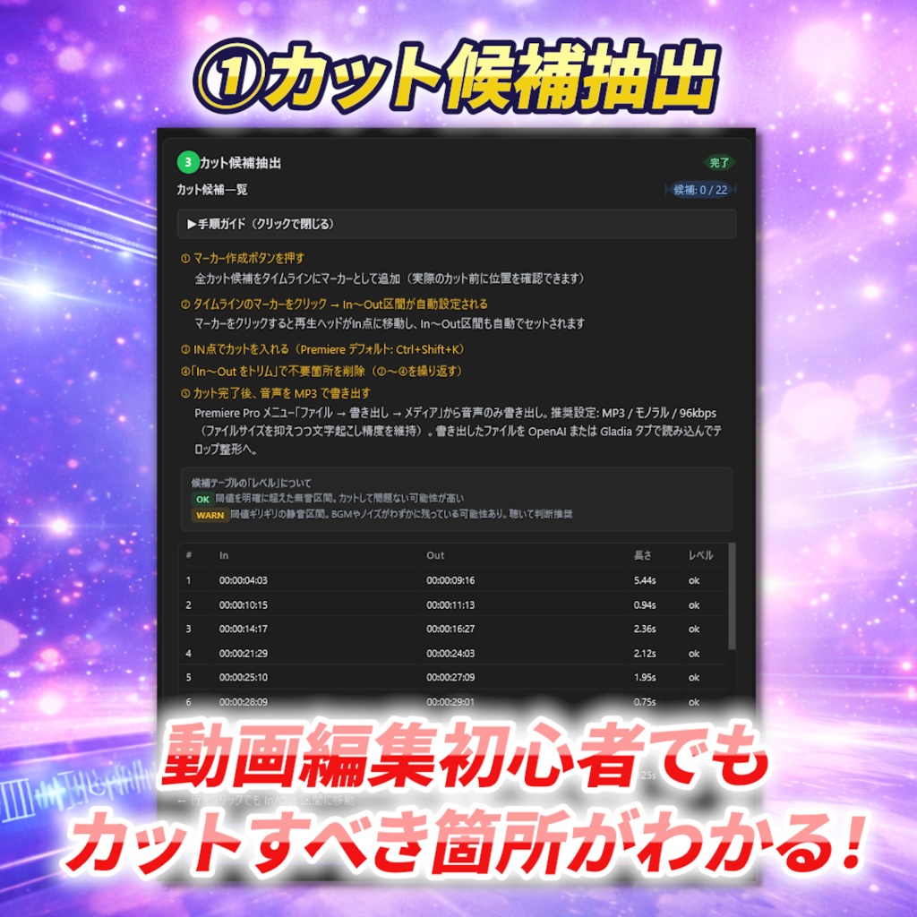 【Premiere Pro】テロップ自動生成&カット編集プラグイン【買い切り】