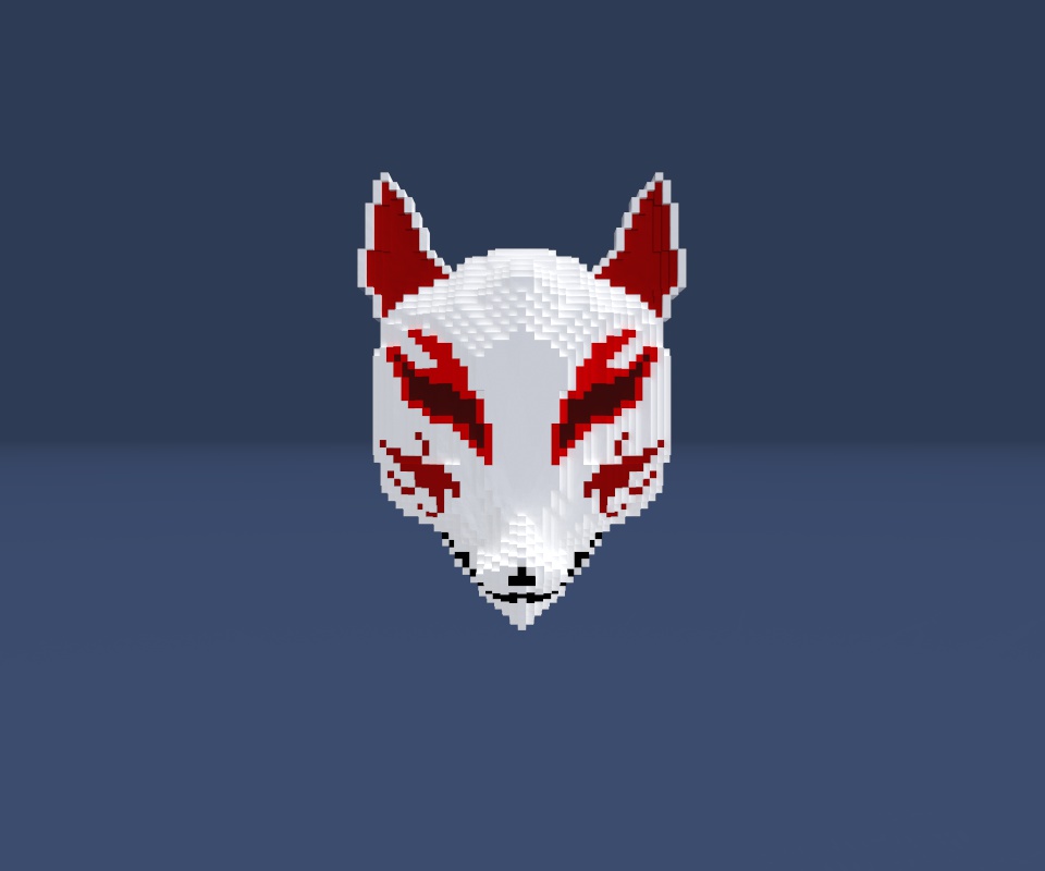 ボクセル狐面ー〇喜楽面堂〇