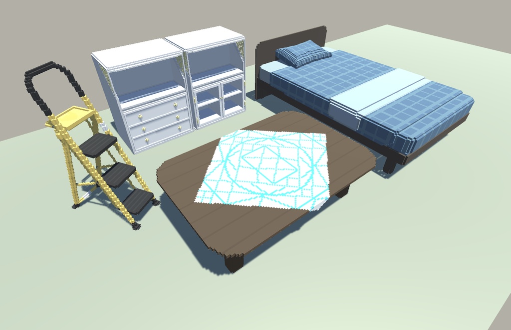 ボクセル製家具五点セット
