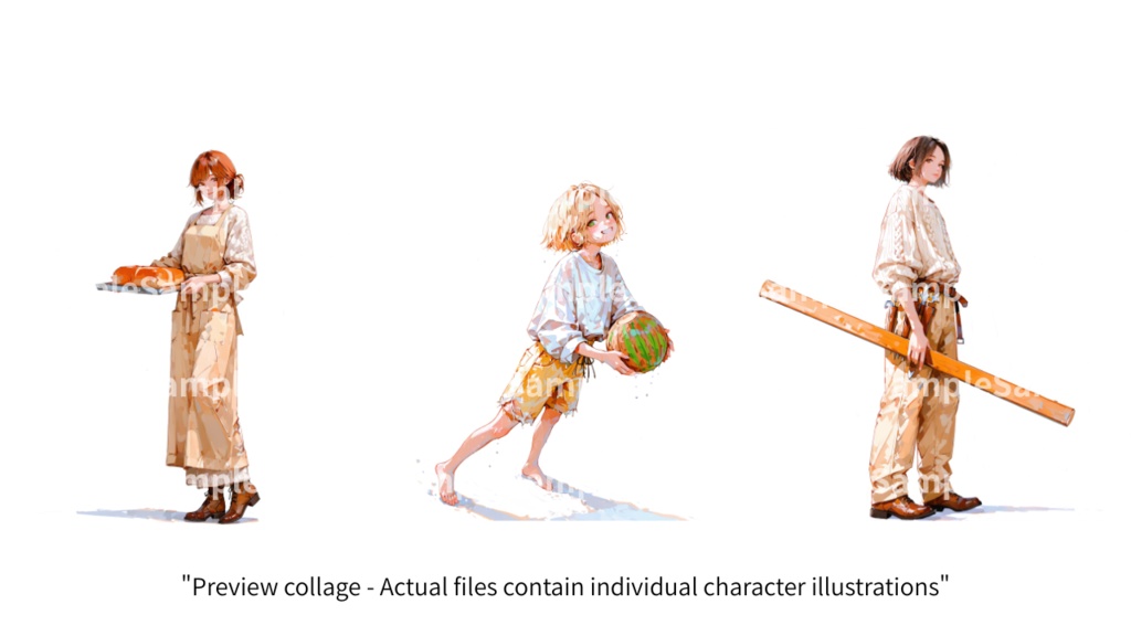 ArtiStyle Collection –モブキャラシリーズ:町の人々ver.1 | 商用利用OK PNG素材集