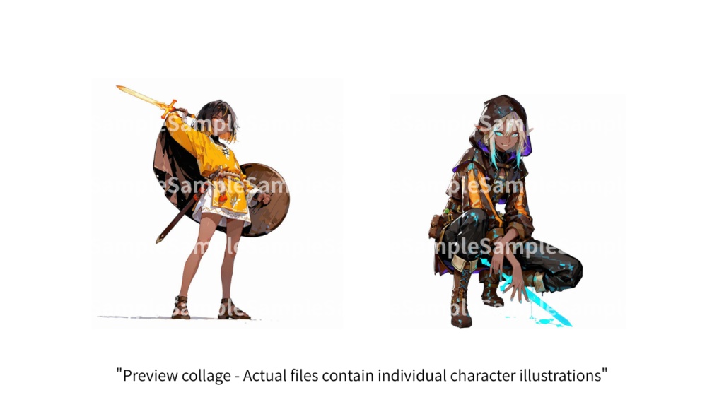 【無料】ArtiStyle Collection –モブキャラシリーズ:異世界で暮らすエルフたち FreeSample | 商用利用OK PNG素材集