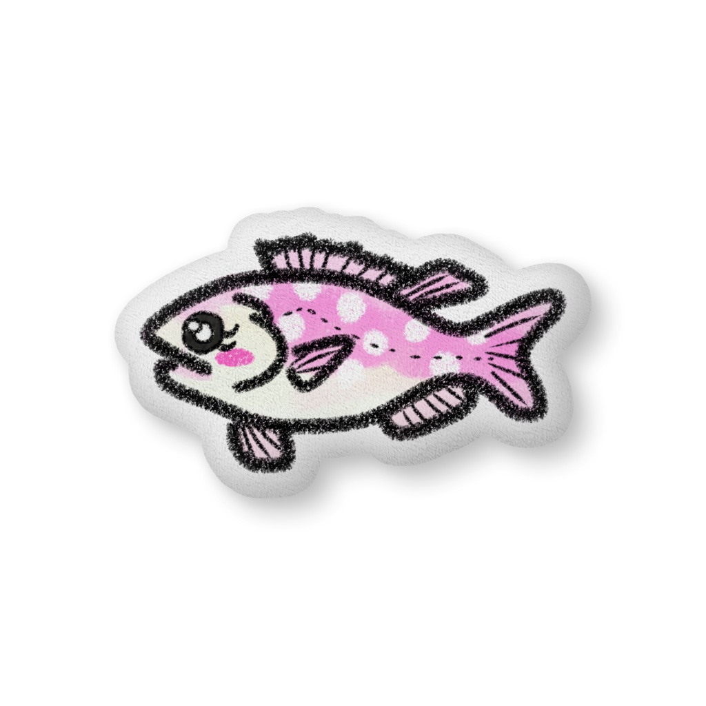 水玉ピンクすずきクッション(片面ver.)