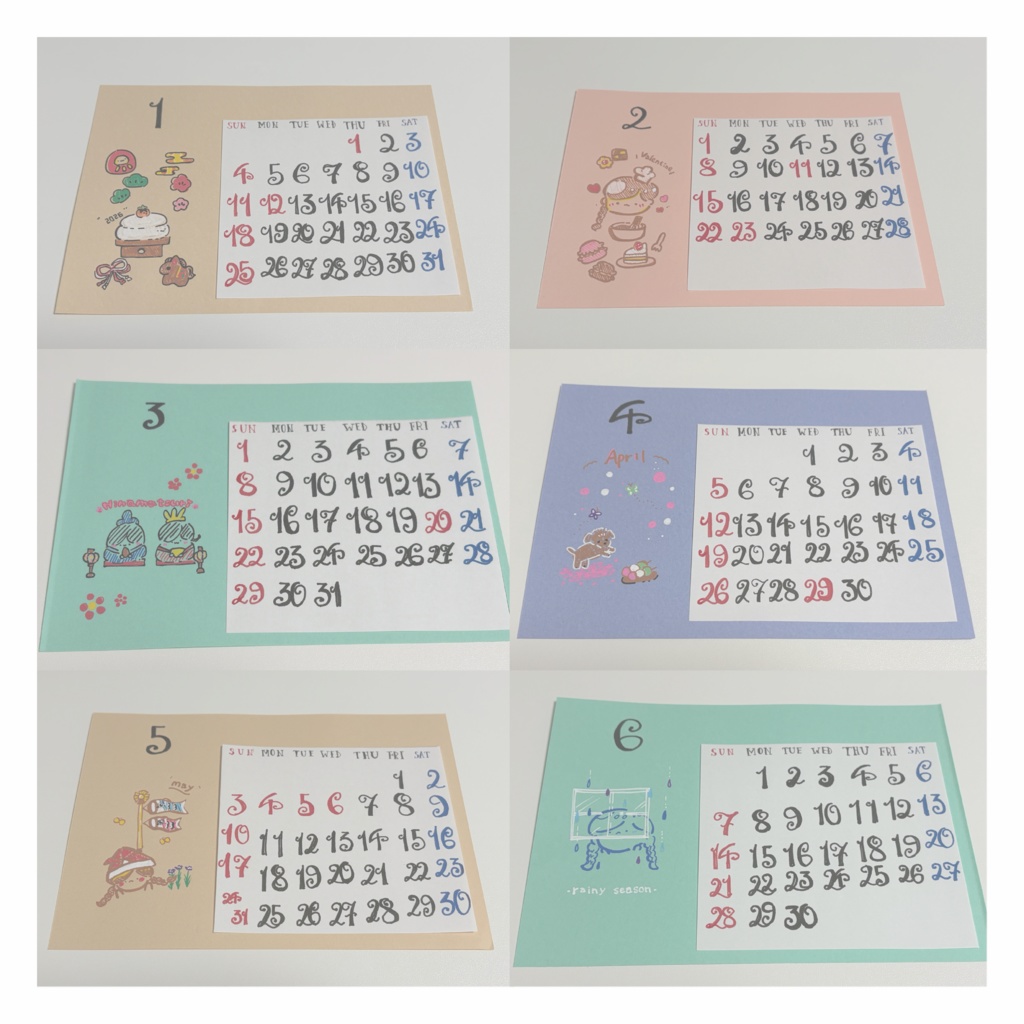 【2026】手書きイラスト卓上カレンダー【ラスト1点】