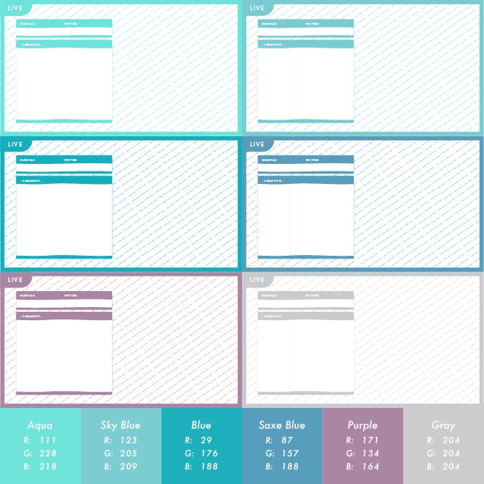 【フリー素材】雑談配信用配信画面 カラバリ12色!