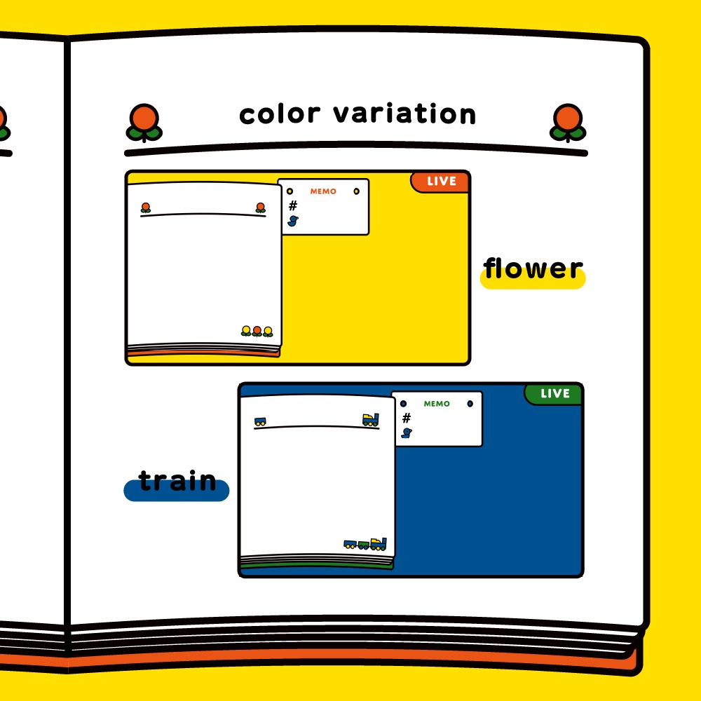 【Vtuber向け素材】ビビットでかわいい雑談配信画面