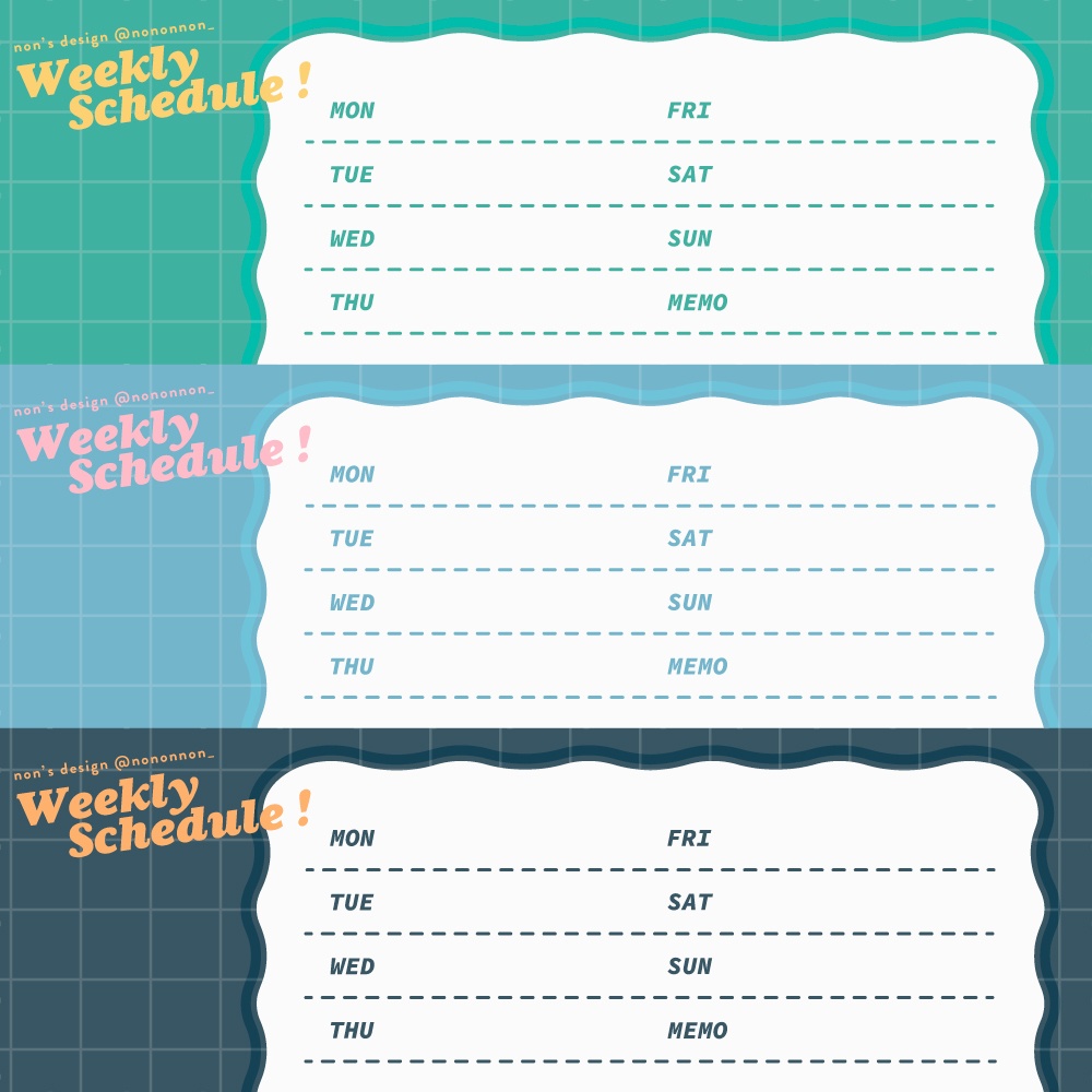 【フリー素材】ヘッダー用とってもかわいい週間スケジュール表