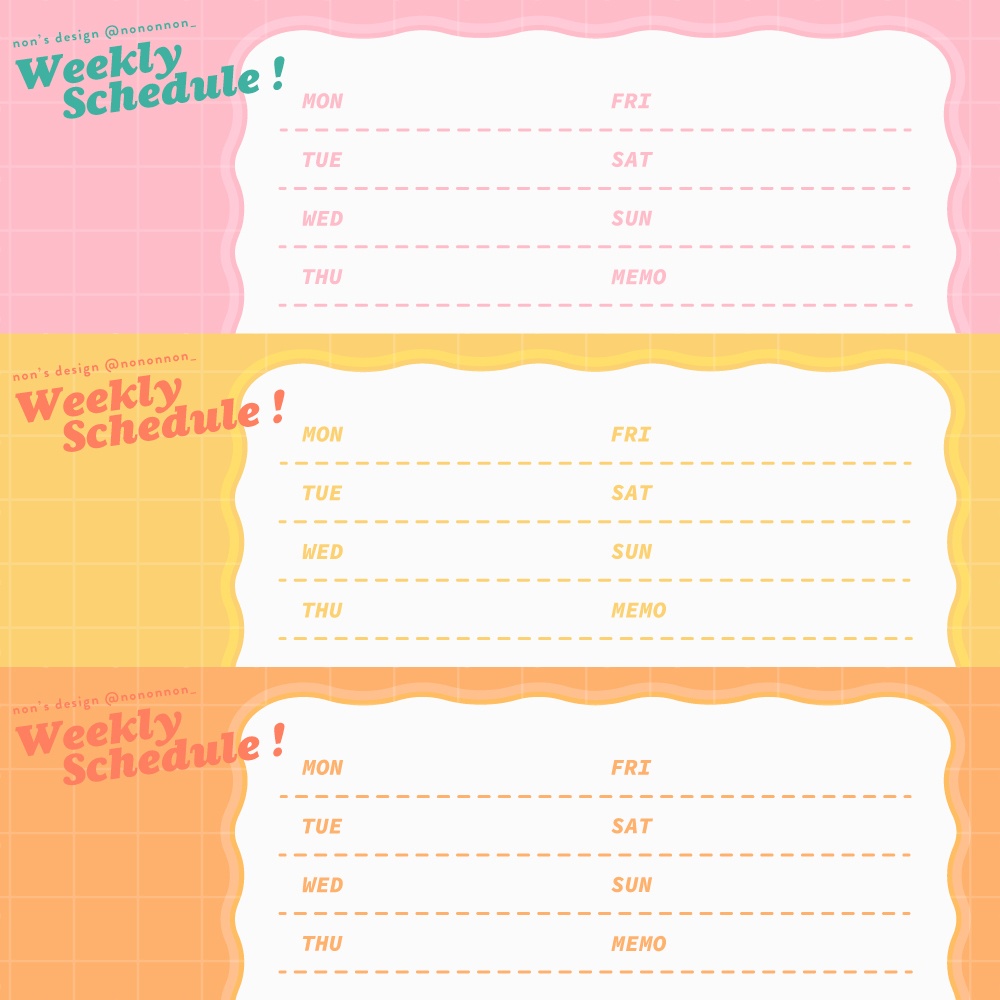 【フリー素材】ヘッダー用とってもかわいい週間スケジュール表