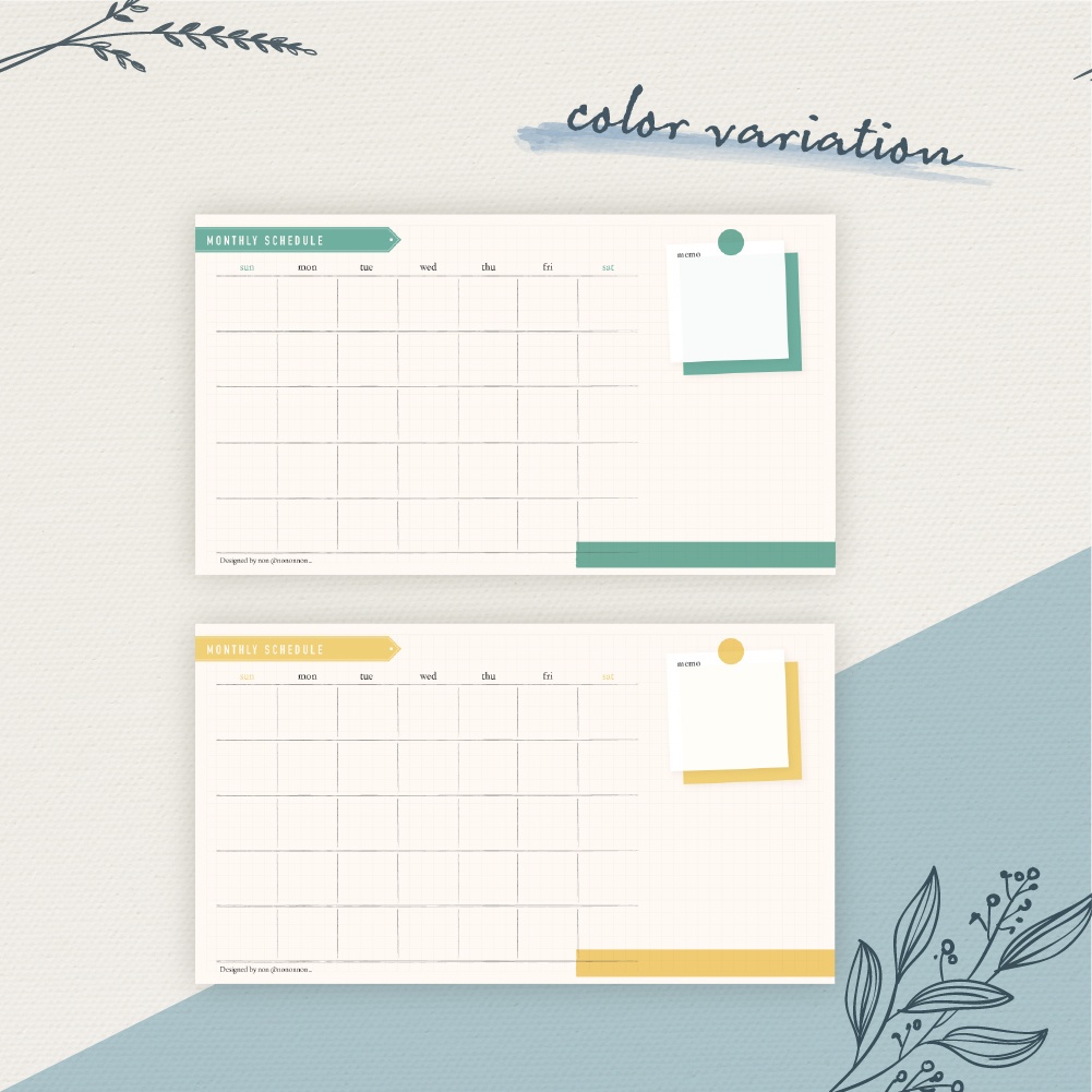 【フリー素材】好きにデコろう!大人な月間スケジュール表