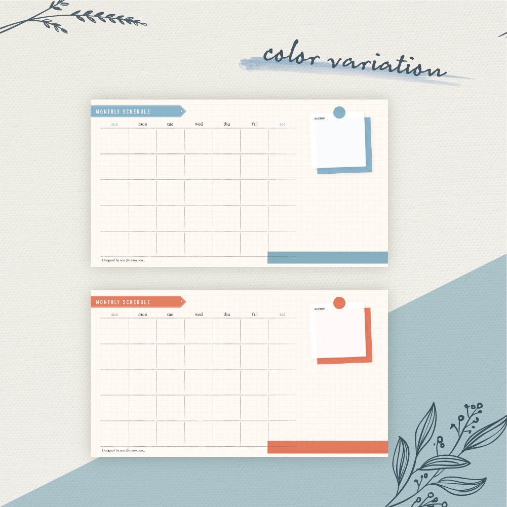 【フリー素材】好きにデコろう!大人な月間スケジュール表