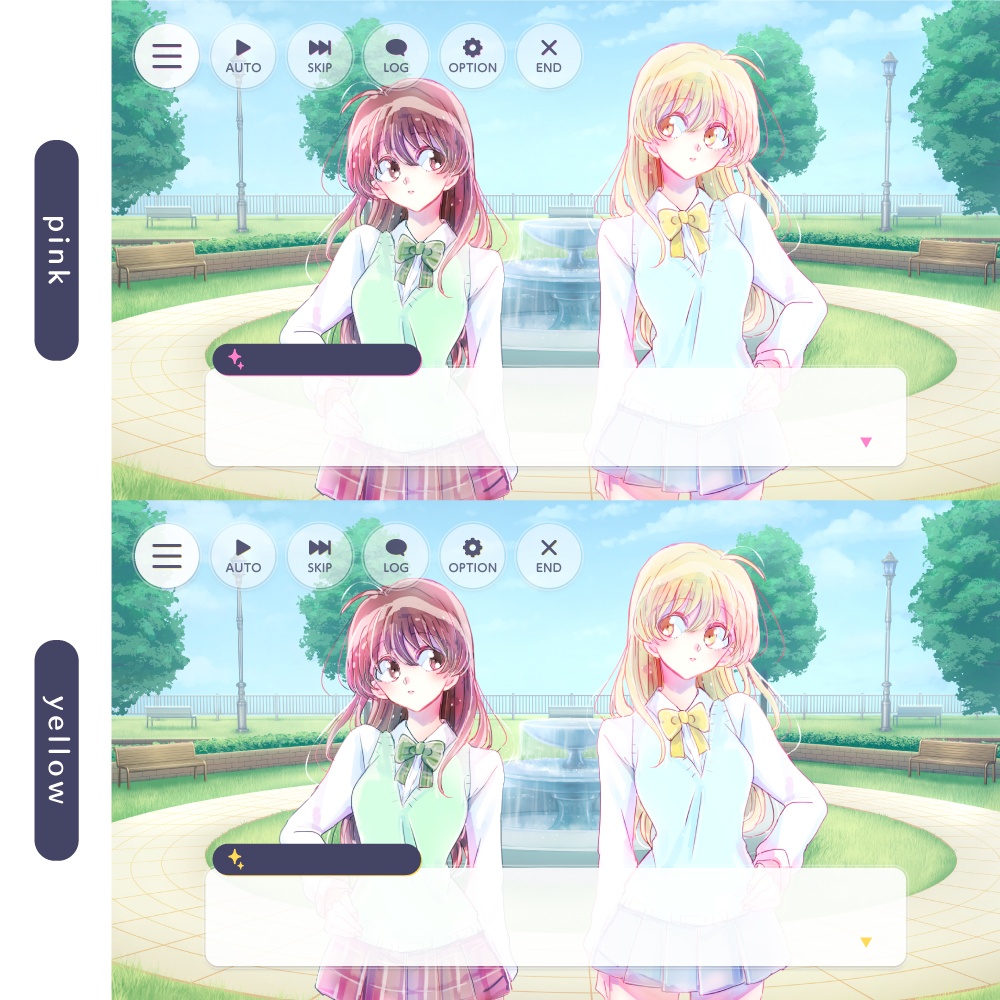 【Vtuberさん向けフリー素材】ノベルゲームUI風素材