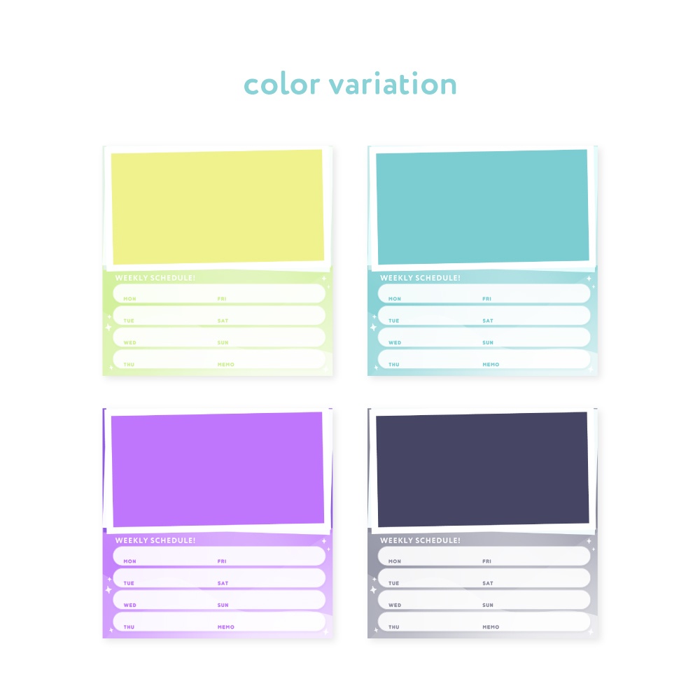 【Vtuberさん向けフリー素材】正方形の!イラストを活かせる!週間スケジュール表