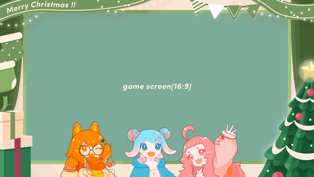 【Vtuberさん向け素材】季節の配信画面セット 12月ver.