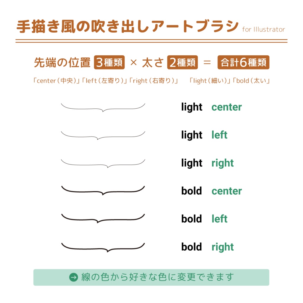 手描き風の吹き出しアートブラシ for Illustrator