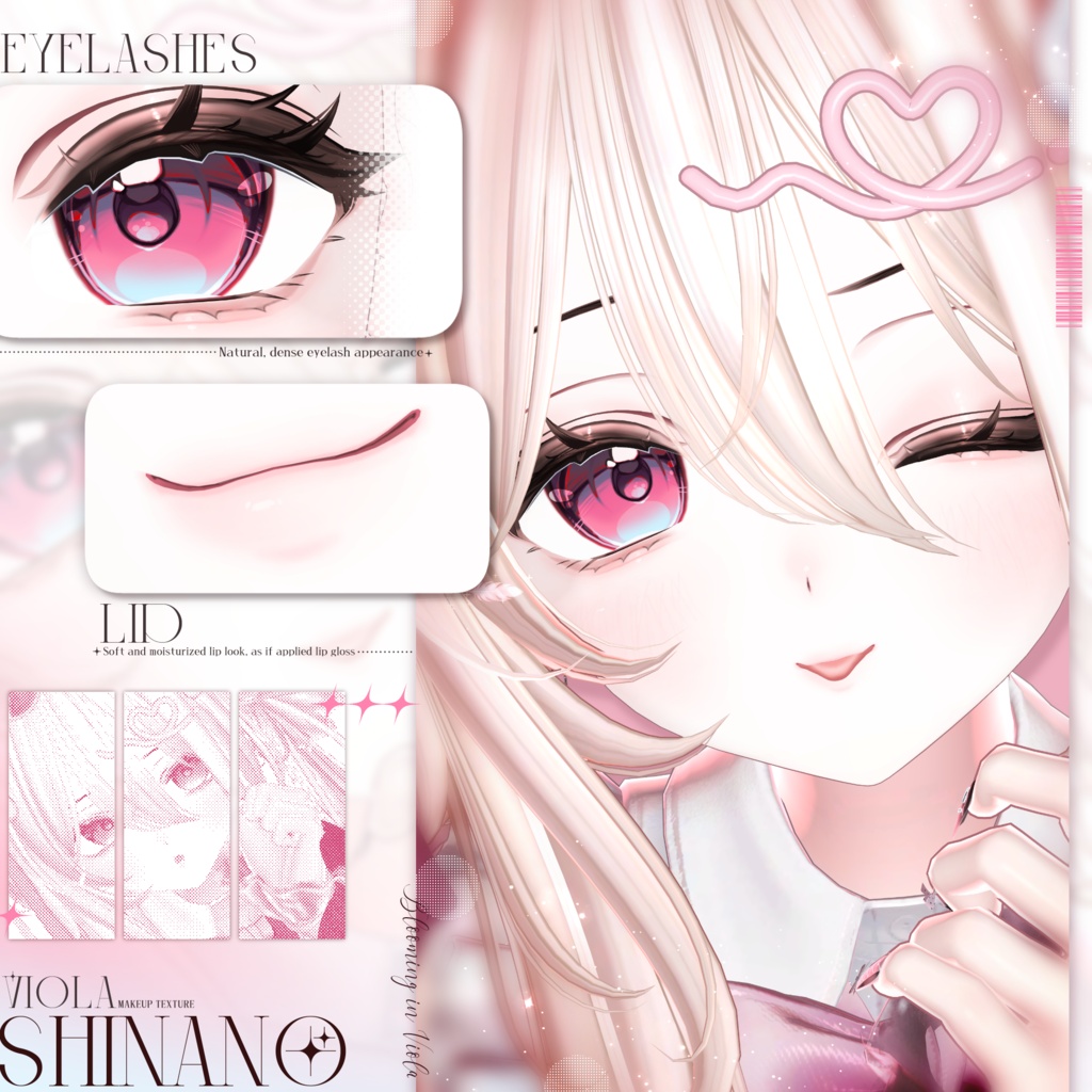 【4アバター対応】 Viola ~ Make up Texture + Eye Texture ~
