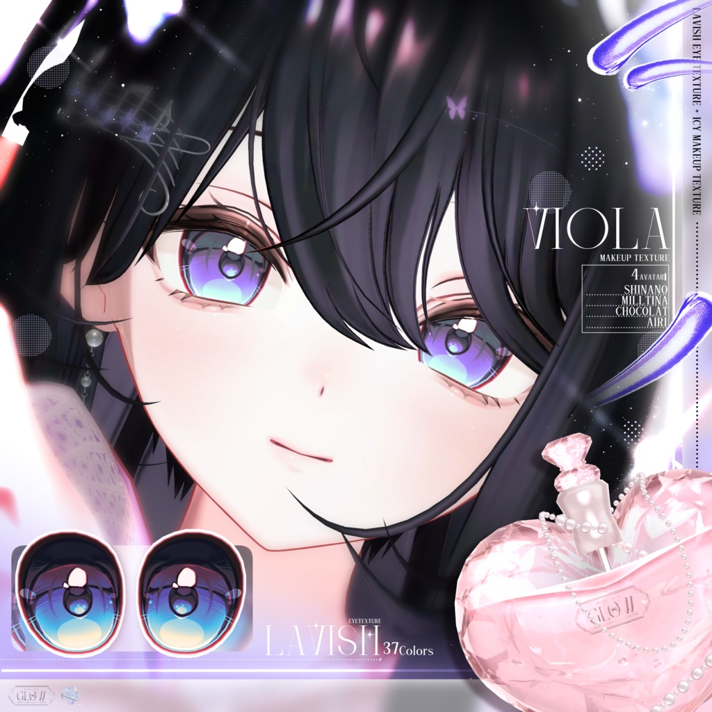 【4アバター対応】 Viola ~ Make up Texture + Eye Texture ~