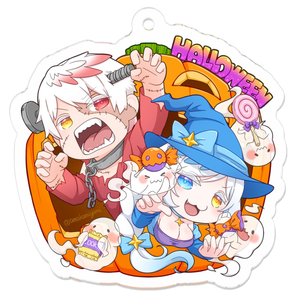 天神々家のハッピーハロウィン★アクリルキーホルダー