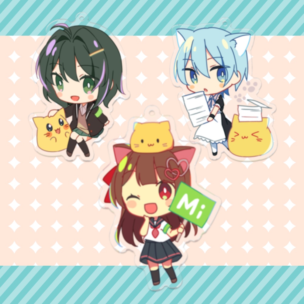 にゃんぷっぷーといっしょアクリルキーホルダー全３種
