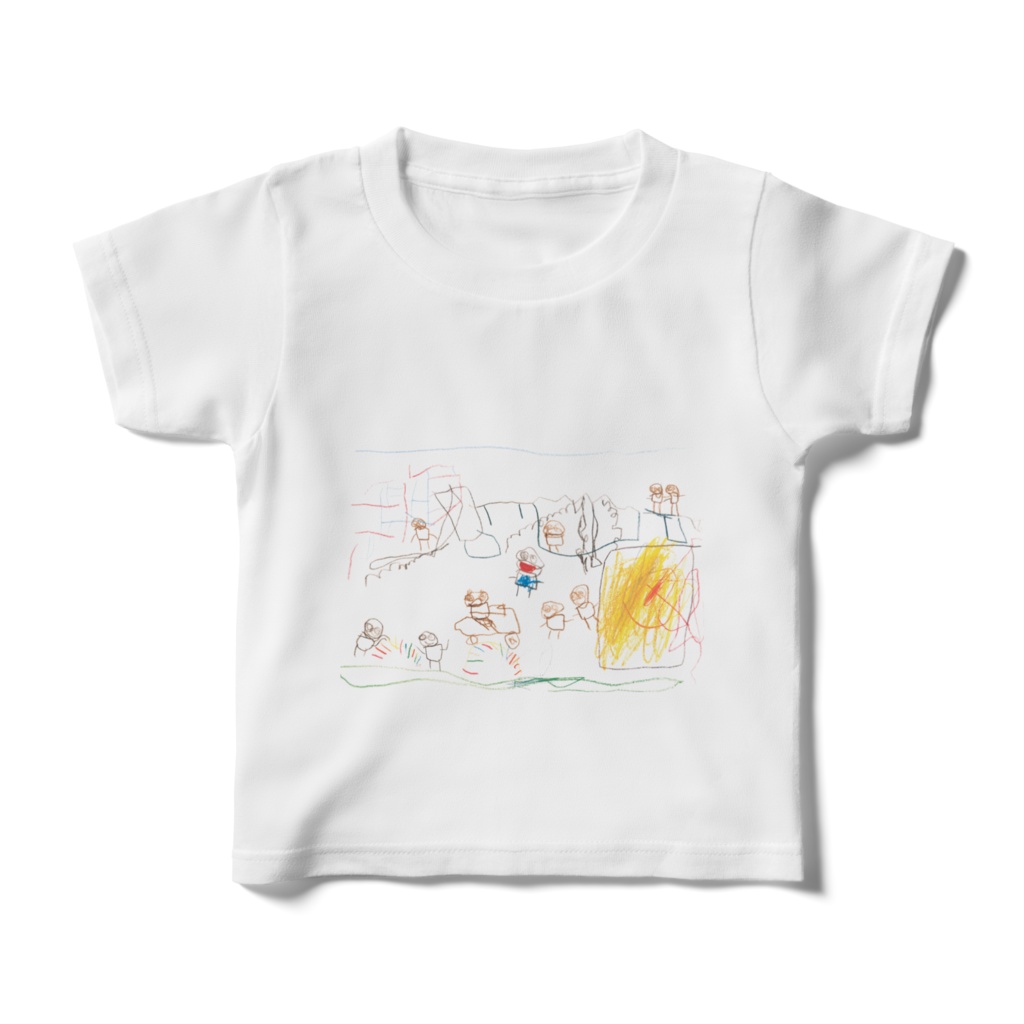 おやばか_あそんでるところ キッズTシャツ