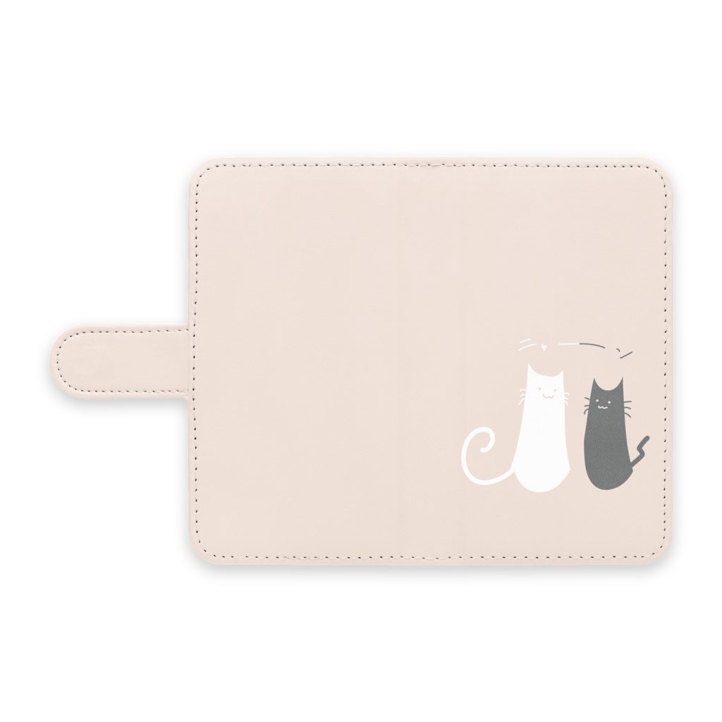 ねこさんと黒ねこさん手帳型Androidケース