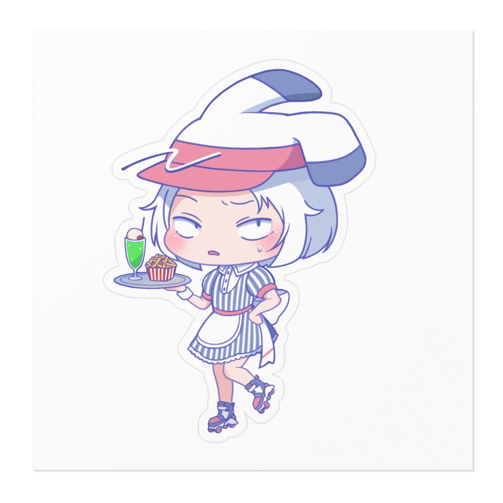 【まちゅむら祭06】ウェイトレスなうさぎさんステッカー