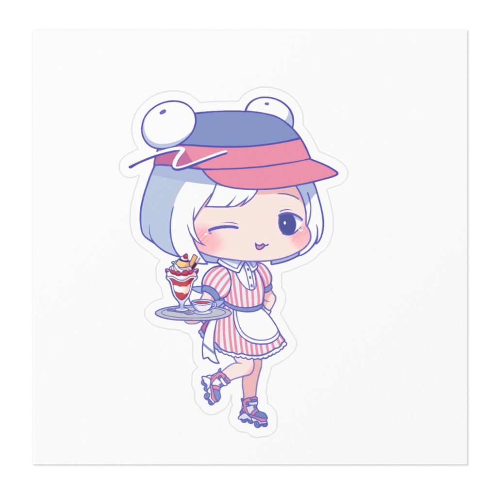 【まちゅむら祭06】ウェイトレスなペンギンちゃんステッカー