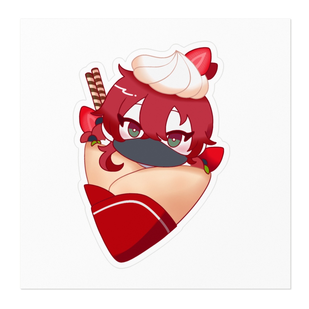 うちのこクレープステッカー (赤)