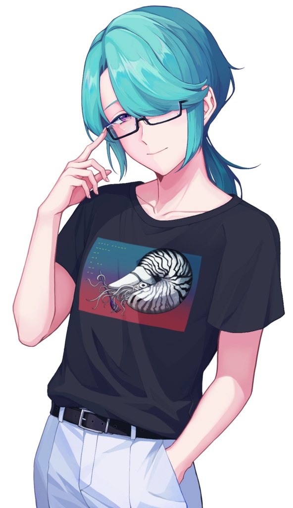 パスタ好きなオウムガイTシャツ