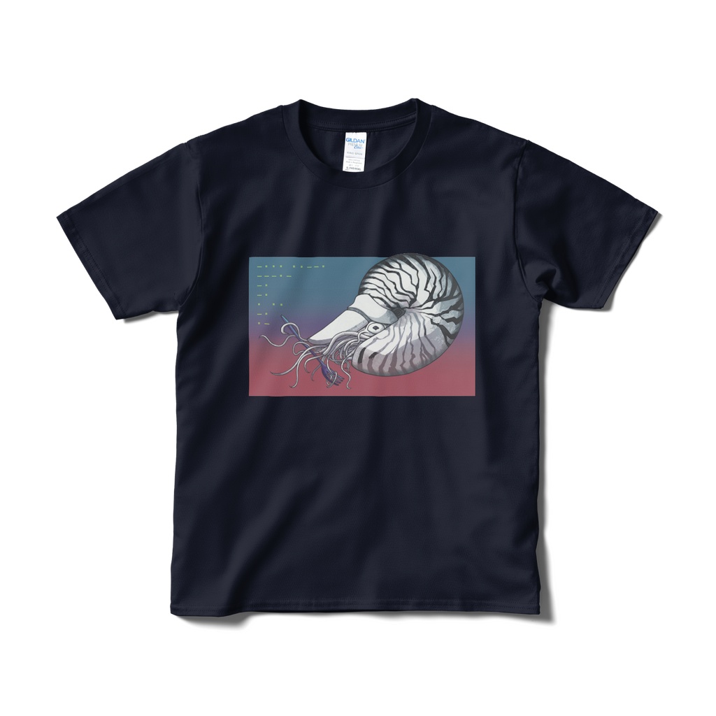 パスタ好きなオウムガイTシャツ
