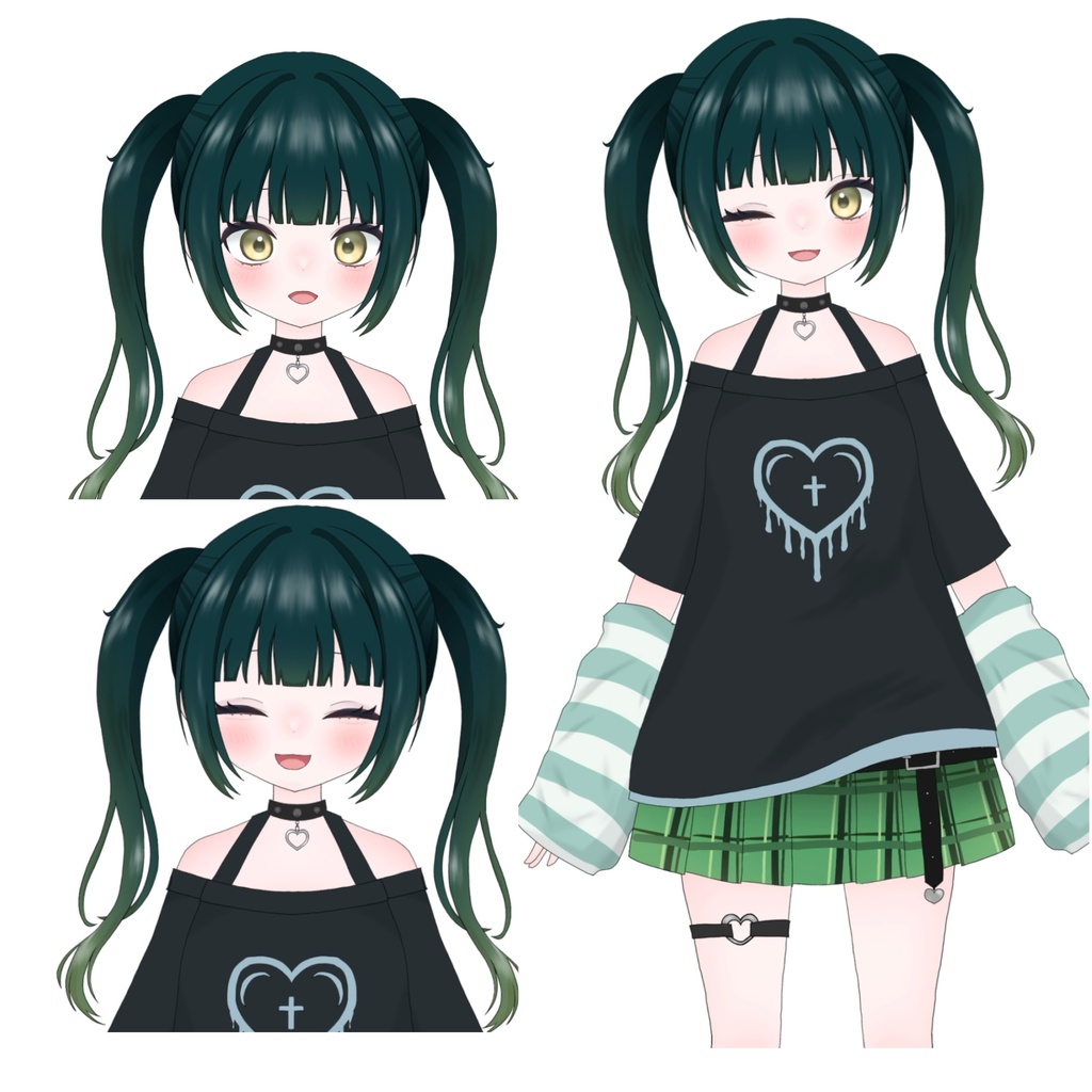 【限定1点】グリーンサブカルちゃん Live2Dモデル