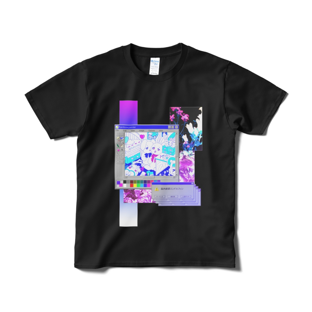 うさぎグラデーションtシャツ 黒 邂綺幻創 Booth