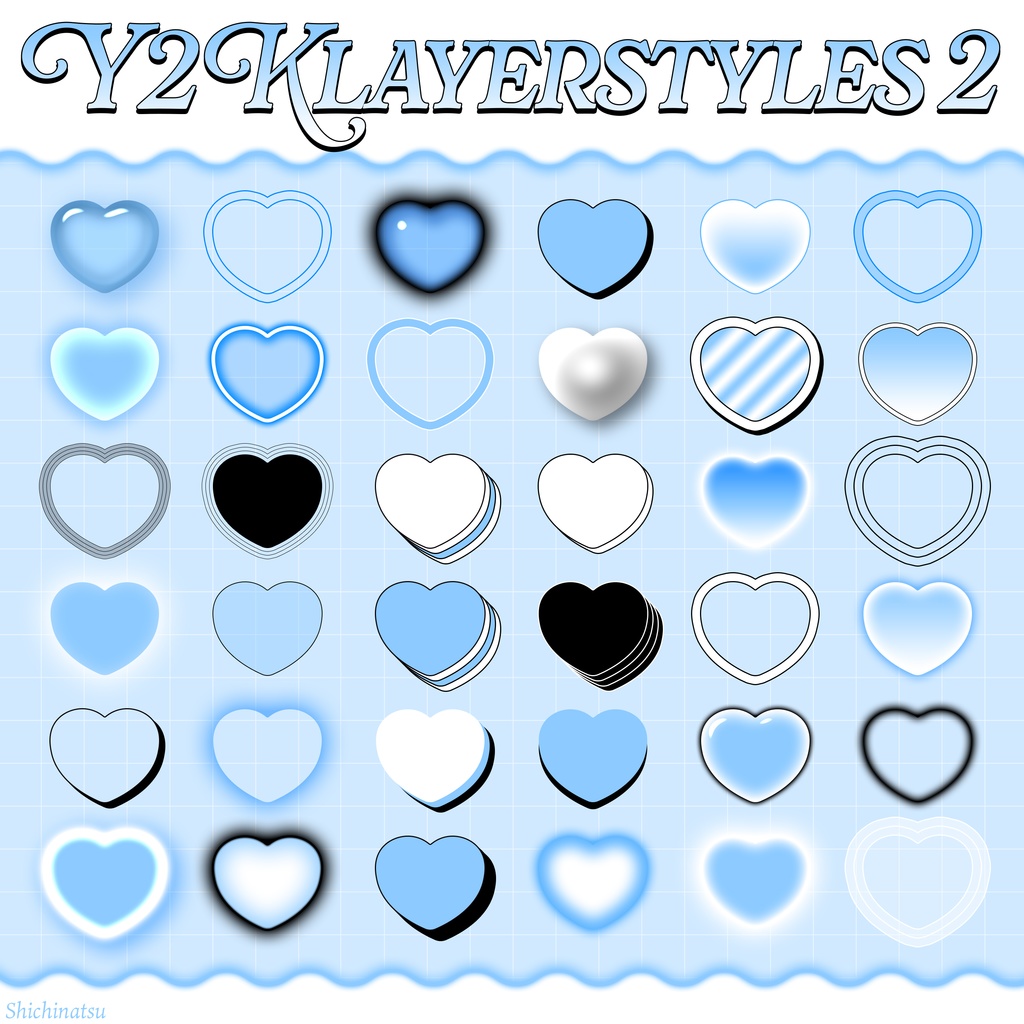 【人気御礼💙】Y2Kレイヤースタイル2【Photoshop】