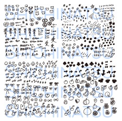 【Illustrator】手描きモチーフよくばりセット【イラスト素材】