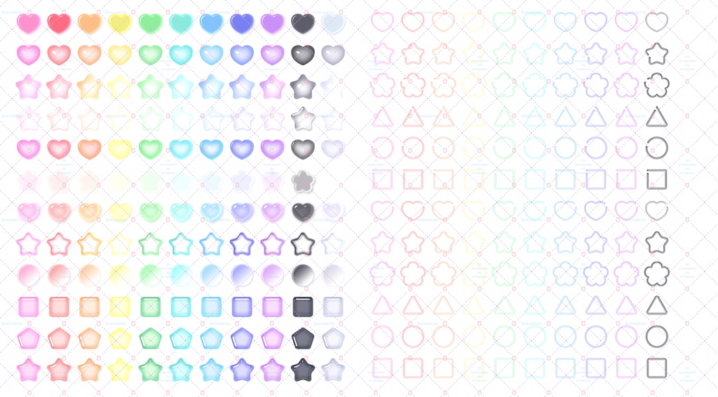 【大容量🌟264個】うるつやアイコンセット🫧【イラスト素材】