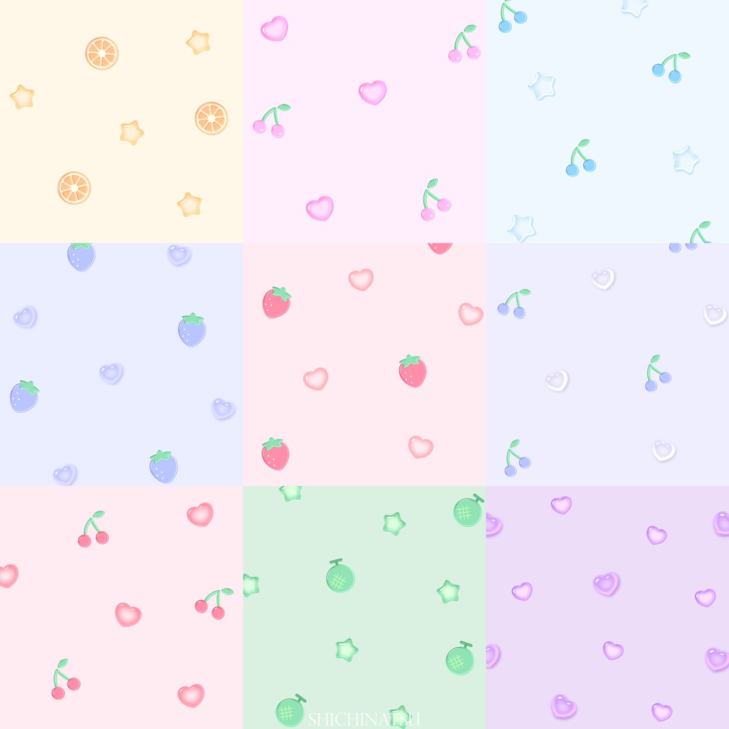 【無料配布】うるつやフルーツの柄セット🍒