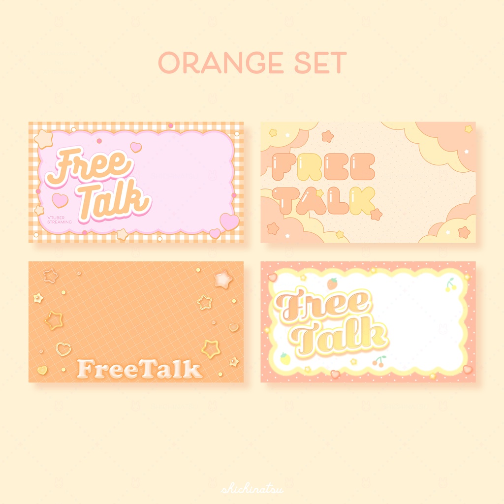 【カラバリ全12色】ゆめかわポップ💞Vtuber雑談サムネイル素材🎀【4種セット】