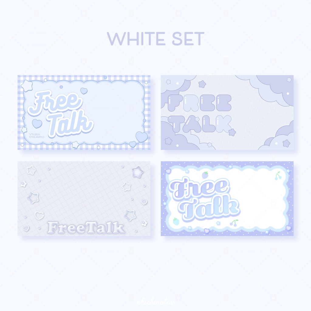 【カラバリ全12色】ゆめかわポップ💞Vtuber雑談サムネイル素材🎀【4種セット】